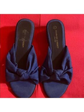 CHARLES ALBERT BLUE JEAN BOW KNOT SANDALS SS1
